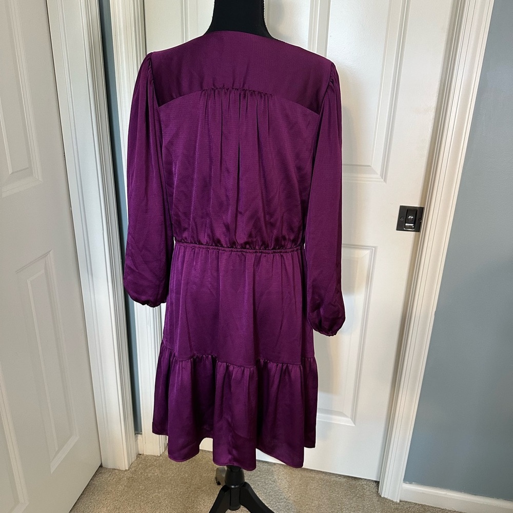 Lilly Pulitzer Deacon 3/4 Sleeve Satin Rich Purple Dress with Pockets! - Picture 6 of 8